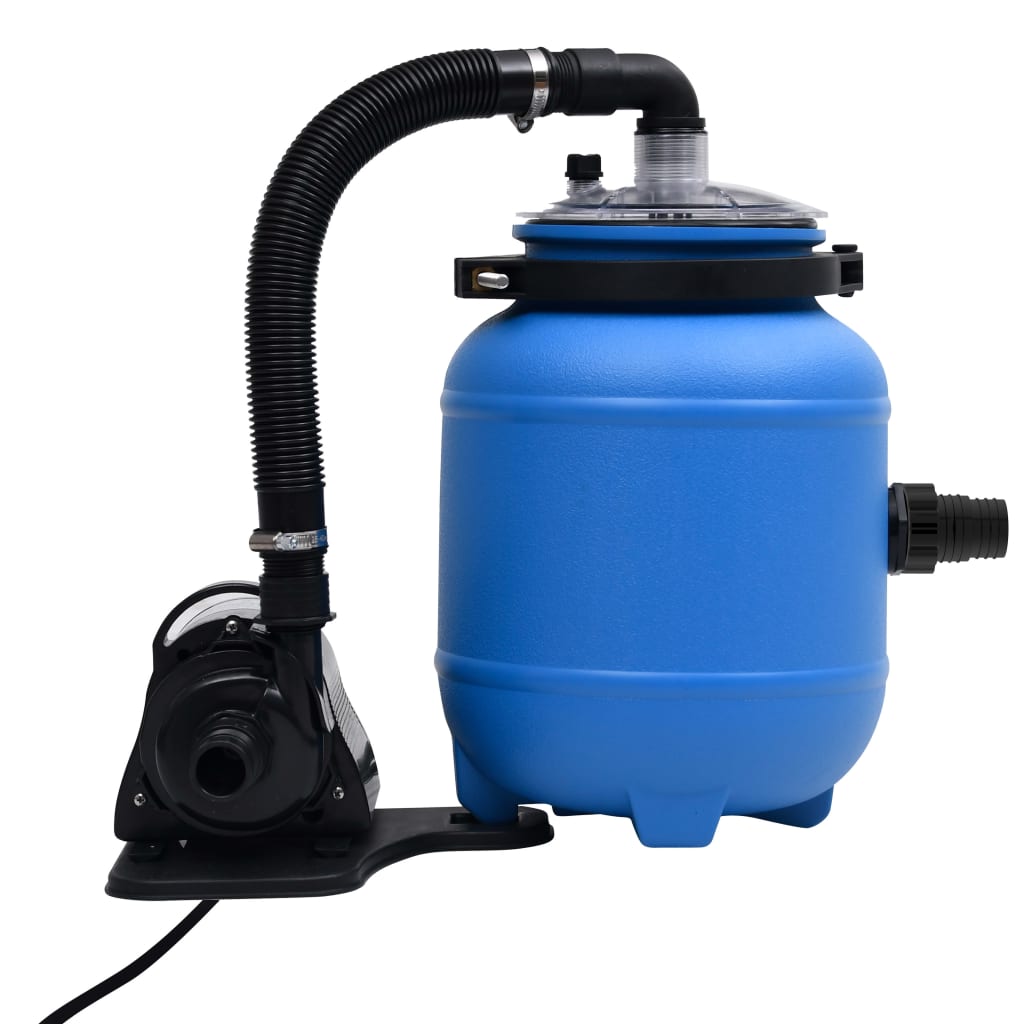 Pompă de filtrare pentru piscină, negru și albastru, 4 m³/h Lando - Lando