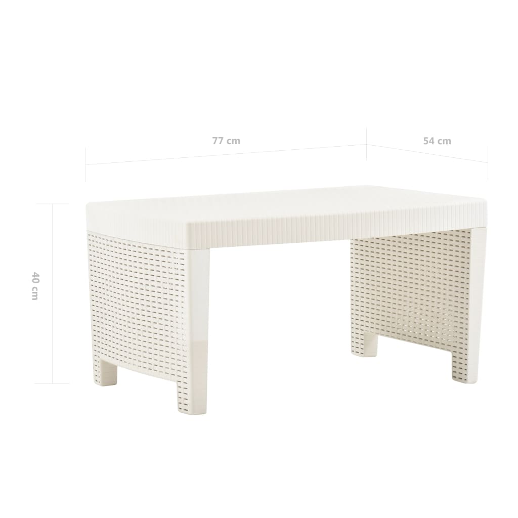 Set mobilier de grădină, 3 piese, alb, plastic Lando - Lando