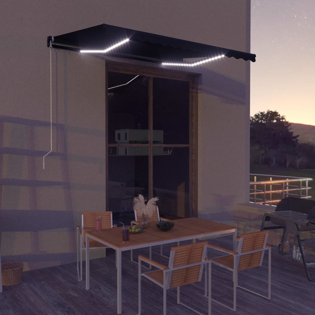 Copertină retractabilă manual cu LED, antracit, 350 x 250 cm Lando - Lando