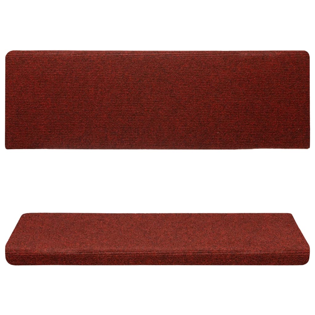 Covorașe de scări cusătură punch, 15 buc., roșu, 65x21x4 cm - Lando