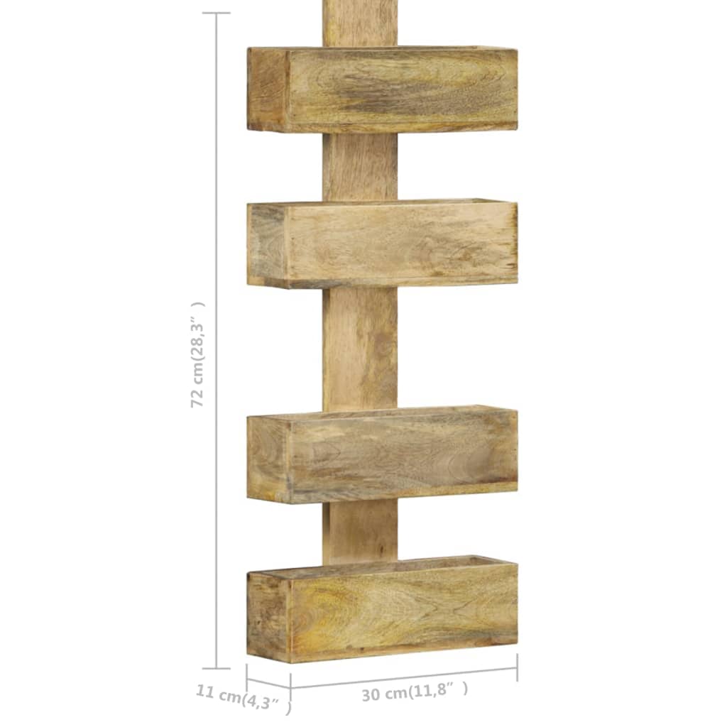 Raft de perete pentru reviste 30x11x72 cm lemn masiv de mango Lando - Lando