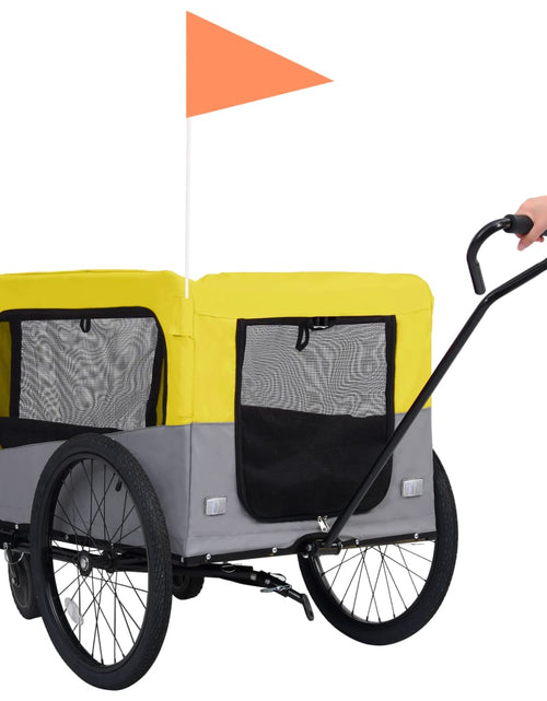 Încărcați imaginea în vizualizatorul Galerie, Remorcă bicicletă &amp; cărucior 2-în-1 animale, galben și gri Lando - Lando
