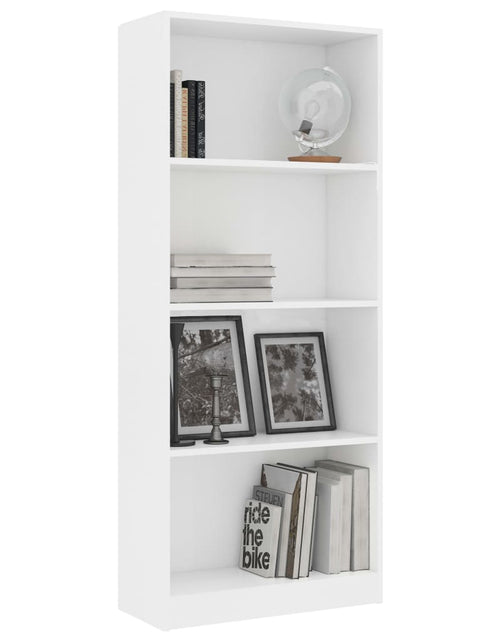 Загрузите изображение в средство просмотра галереи, Bibliotecă cu 4 rafturi, alb, 60x24x142 cm, PAL Lando - Lando
