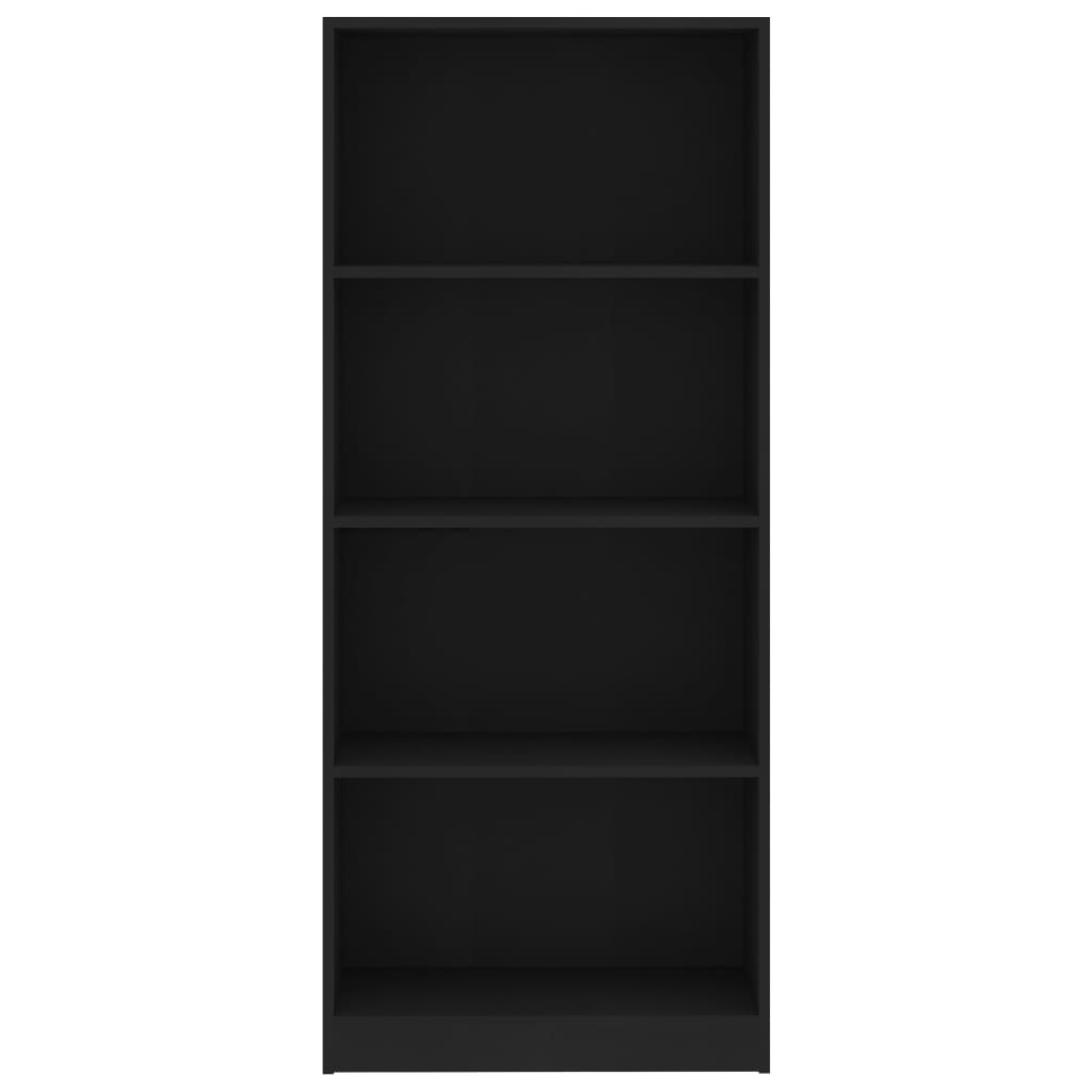 Bibliotecă cu 4 rafturi, negru, 60 x 24 x 142 cm, PAL Lando - Lando