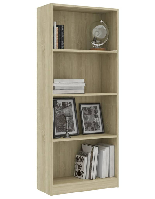 Загрузите изображение в средство просмотра галереи, Bibliotecă cu 4 rafturi, stejar sonoma, 60x24x142 cm, PAL Lando - Lando

