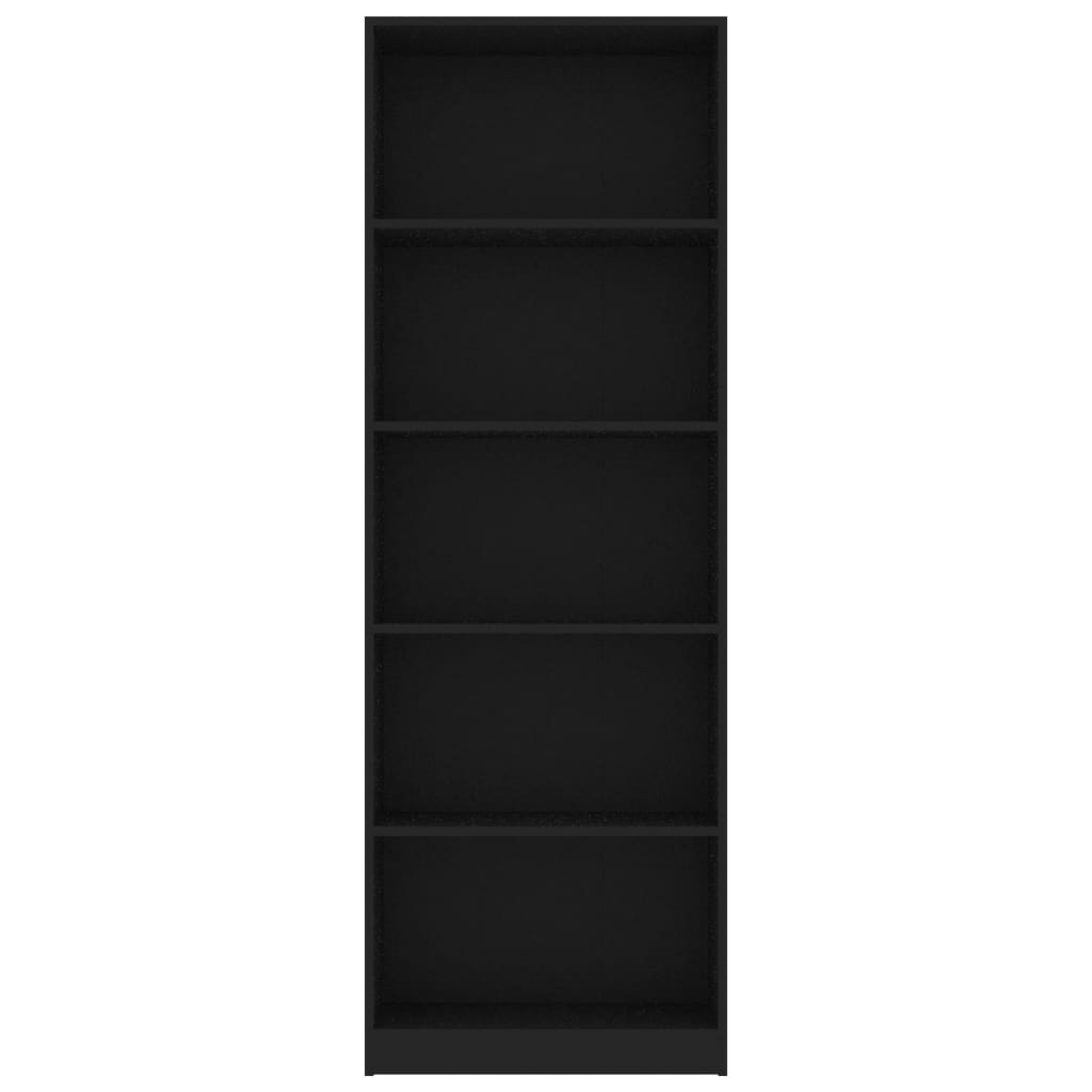 Bibliotecă cu 5 rafturi, negru, 60 x 24 x 175 cm, PAL Lando - Lando
