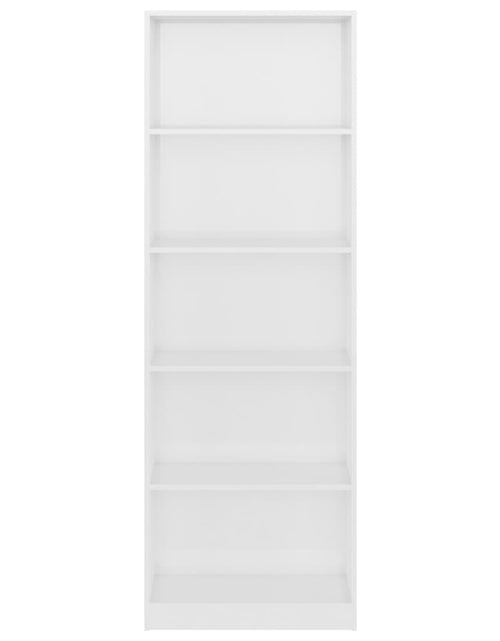 Încărcați imaginea în vizualizatorul Galerie, Bibliotecă cu 5 rafturi, alb extralucios, 60x24x175 cm, PAL Lando - Lando
