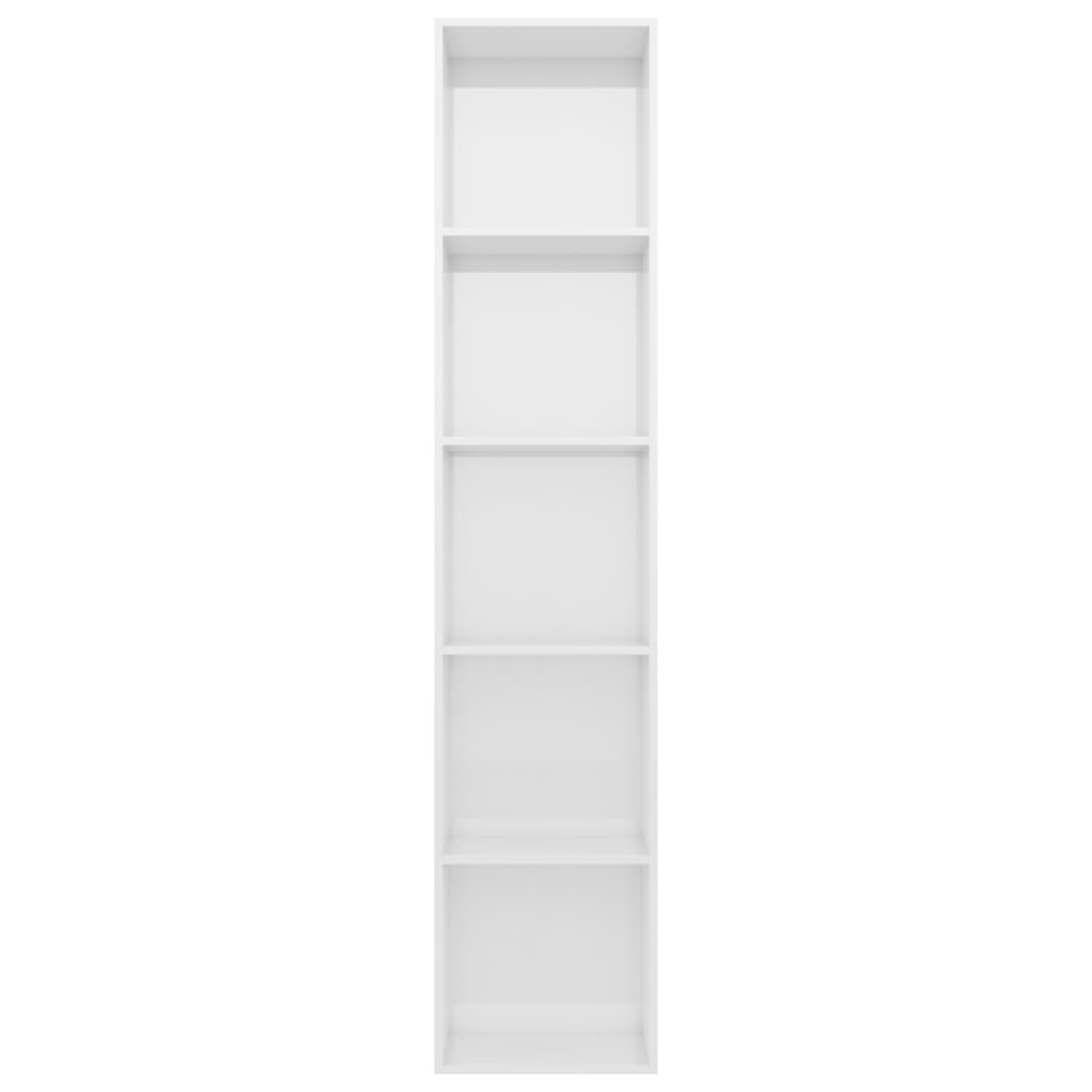 Bibliotecă, alb extralucios, 40x30x189 cm, PAL Lando - Lando