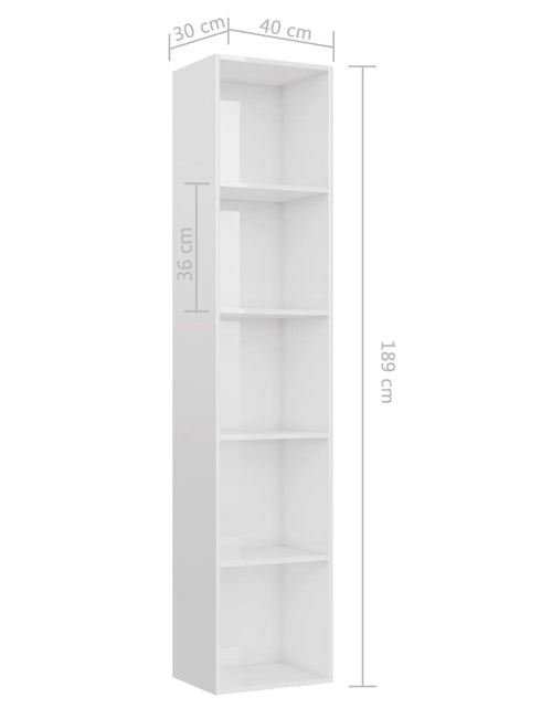 Încărcați imaginea în vizualizatorul Galerie, Bibliotecă, alb extralucios, 40x30x189 cm, PAL Lando - Lando
