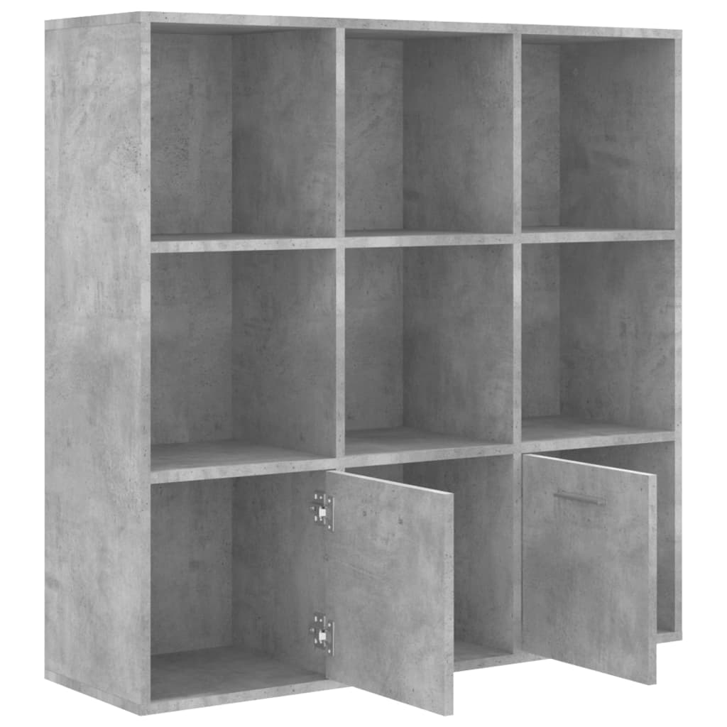 Bibliotecă, gri beton, 98x30x98 cm, lemn compozit Lando - Lando