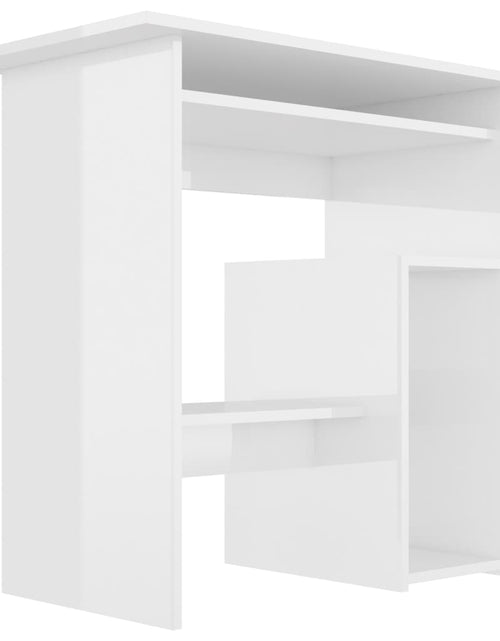 Încărcați imaginea în vizualizatorul Galerie, Birou, alb extralucios, 80 x 45 x 74 cm, PAL - Lando
