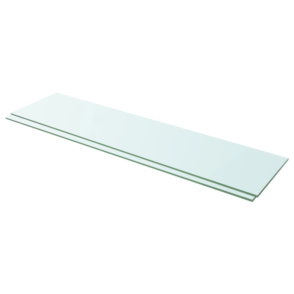 Rafturi, 2 buc., 100 x 25 cm, panouri sticlă transparentă - Lando