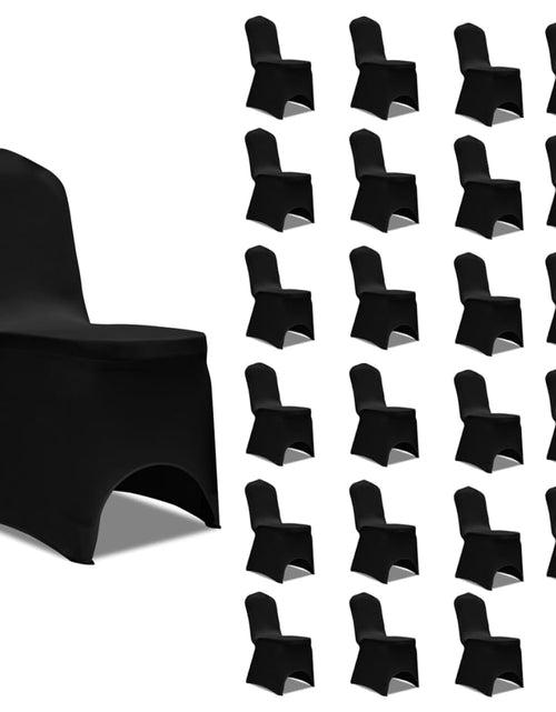 Încărcați imaginea în vizualizatorul Galerie, Huse de scaun elastice, 24 buc., negru - Lando
