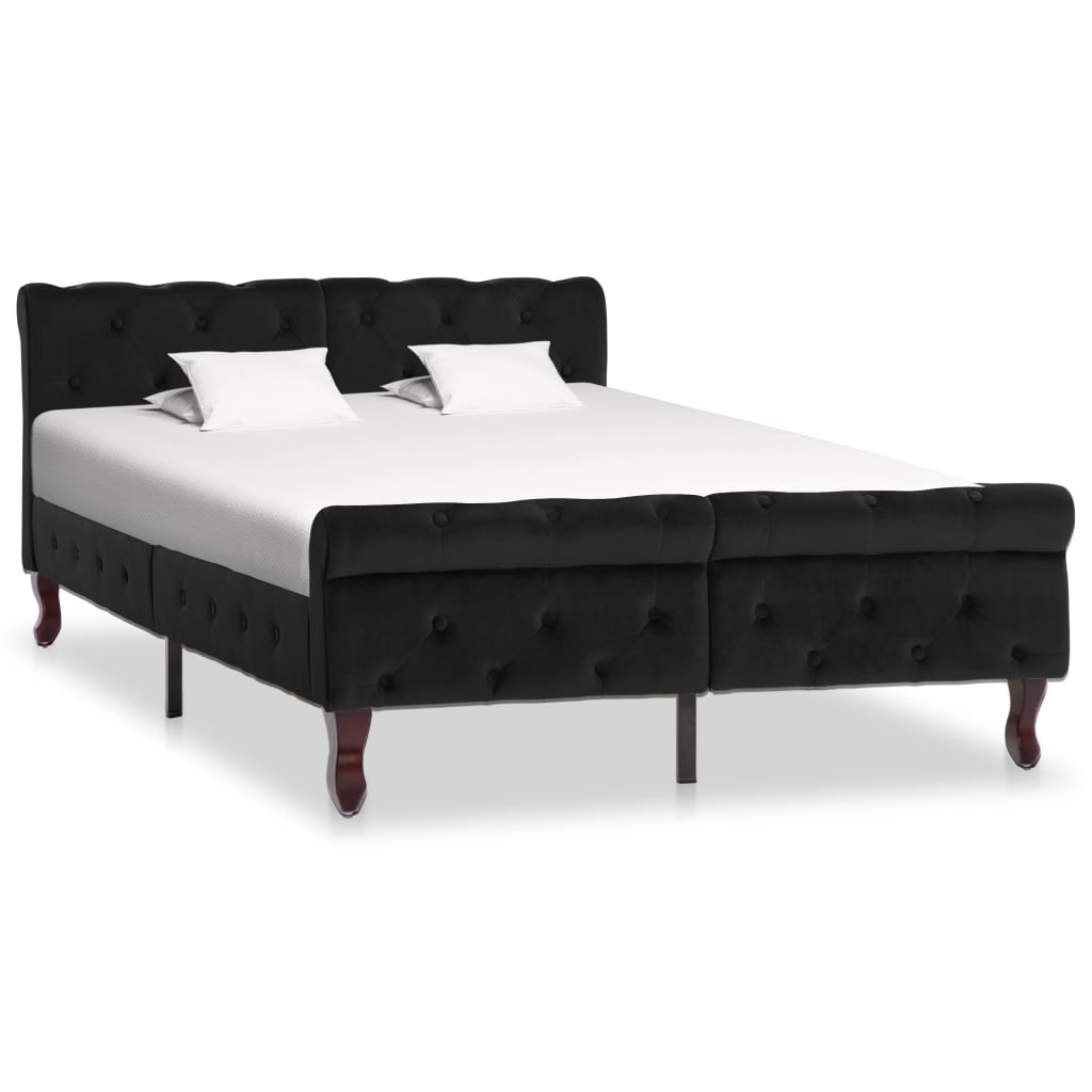 Cadru de pat, negru, 120 x 200 cm, catifea - Lando