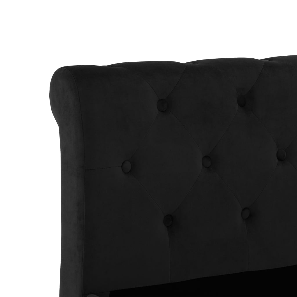 Cadru de pat, negru, 120 x 200 cm, catifea - Lando