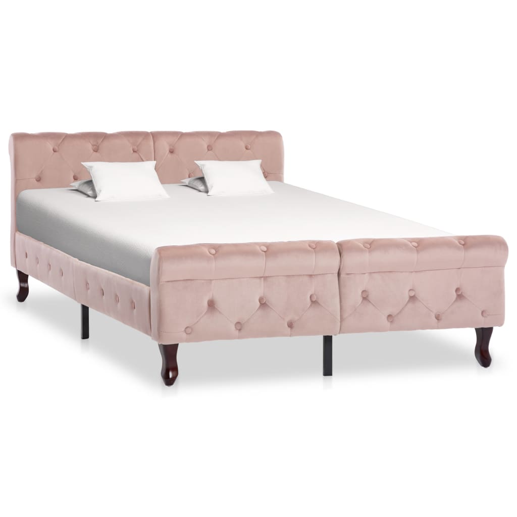 Cadru de pat, roz, 120 x 200 cm, catifea - Lando