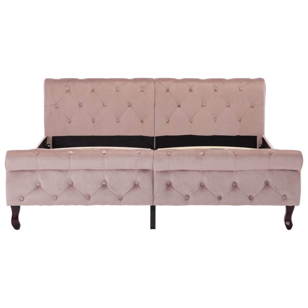 Cadru de pat, roz, 160 x 200 cm, catifea - Lando