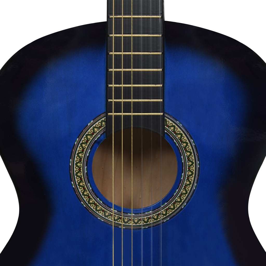 Chitară clasică începători, albastru, 4/4 39", lemn de tei Lando - Lando