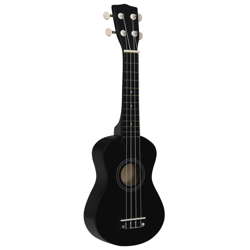 Set de ukulele soprano, pentru copii, cu husă, negru, 21" Lando - Lando