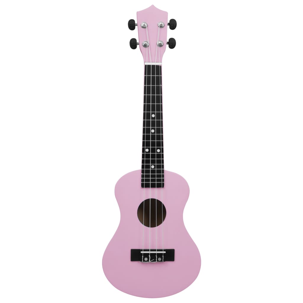 Set de ukulele soprano, pentru copii, cu husă, roz, 23" Lando - Lando