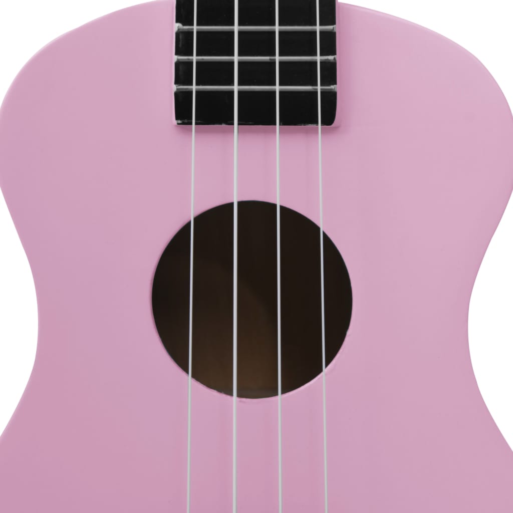 Set de ukulele soprano, pentru copii, cu husă, roz, 23" Lando - Lando