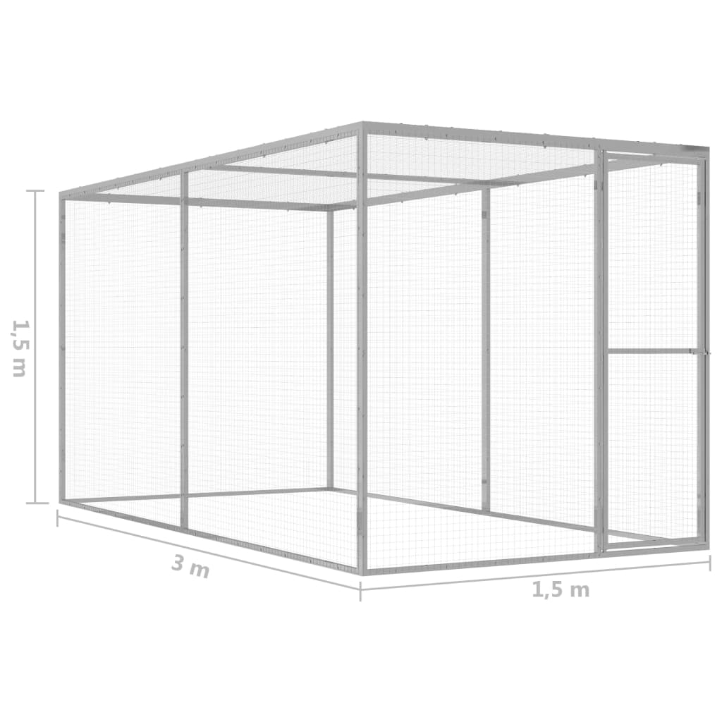 Cușcă pentru pisici, 3x1,5x1,5 m, oțel galvanizat - Lando