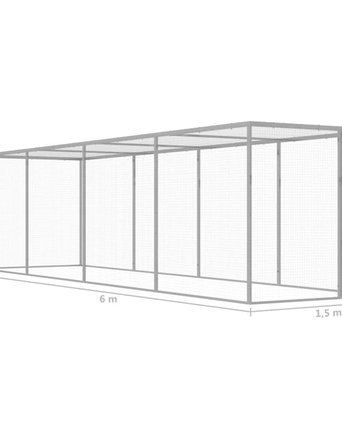 Încărcați imaginea în vizualizatorul Galerie, Cușcă pentru pisici, 6x1,5x1,5 m, oțel galvanizat - Lando
