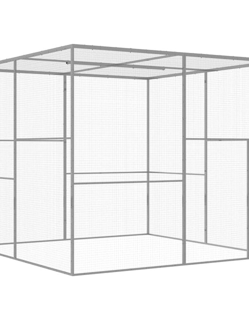 Încărcați imaginea în vizualizatorul Galerie, Cușcă pentru pisici, 3x3x2,5 m, oțel galvanizat - Lando
