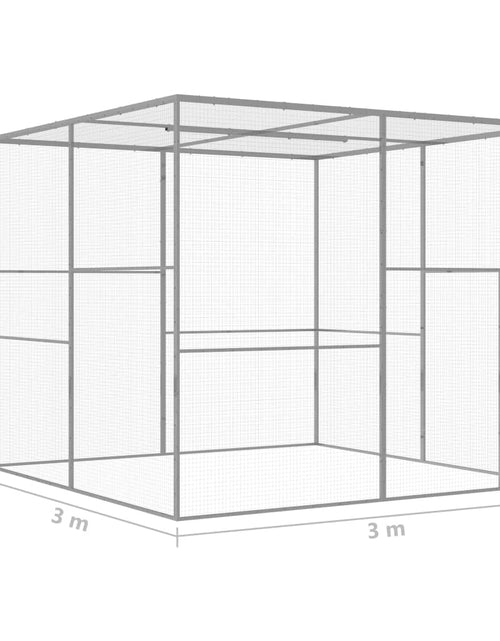 Încărcați imaginea în vizualizatorul Galerie, Cușcă pentru pisici, 3x3x2,5 m, oțel galvanizat - Lando

