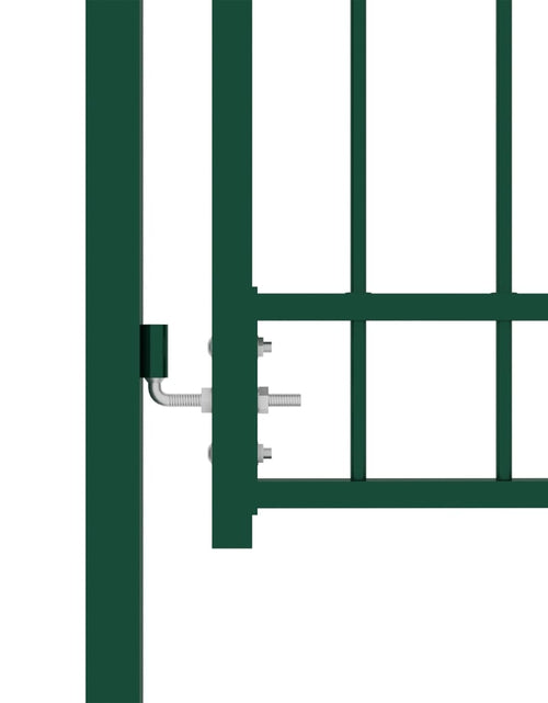 Загрузите изображение в средство просмотра галереи, Poartă de gard cu țepușe, verde, 100x100 cm, oțel Lando - Lando
