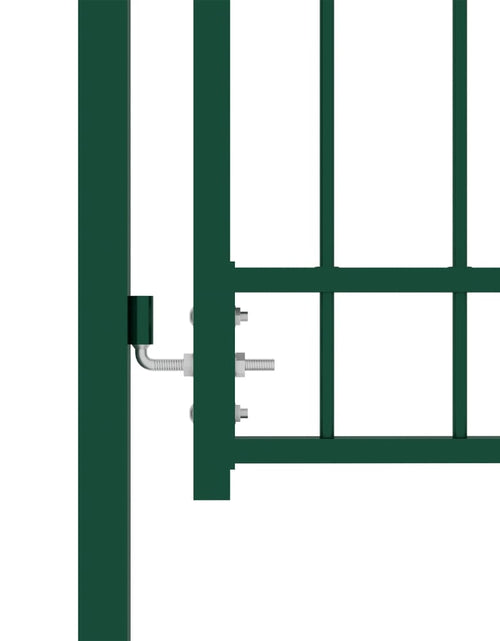 Încărcați imaginea în vizualizatorul Galerie, Poartă de gard cu țepușe, verde, 100x125 cm, oțel Lando - Lando

