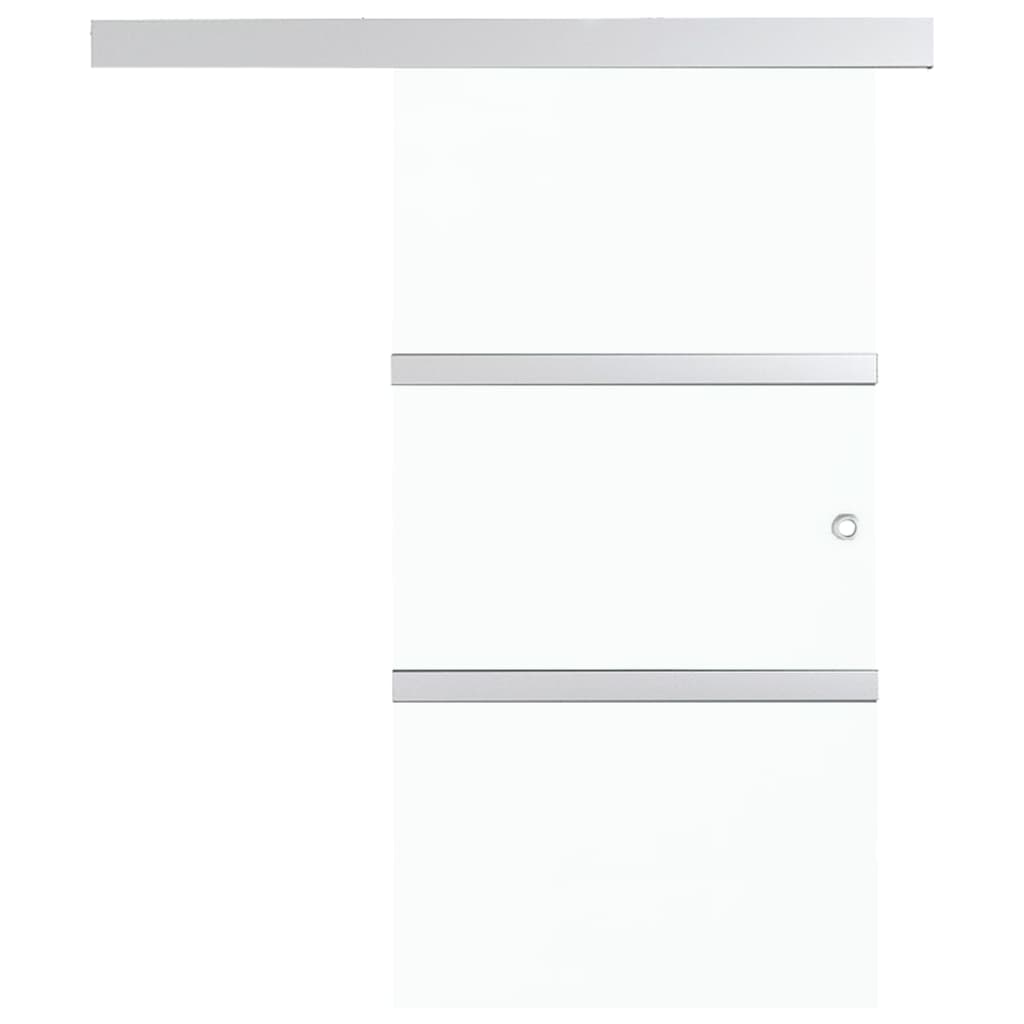 Ușă glisantă, argintiu, 90 x 205 cm, sticlă ESG și aluminiu - Lando