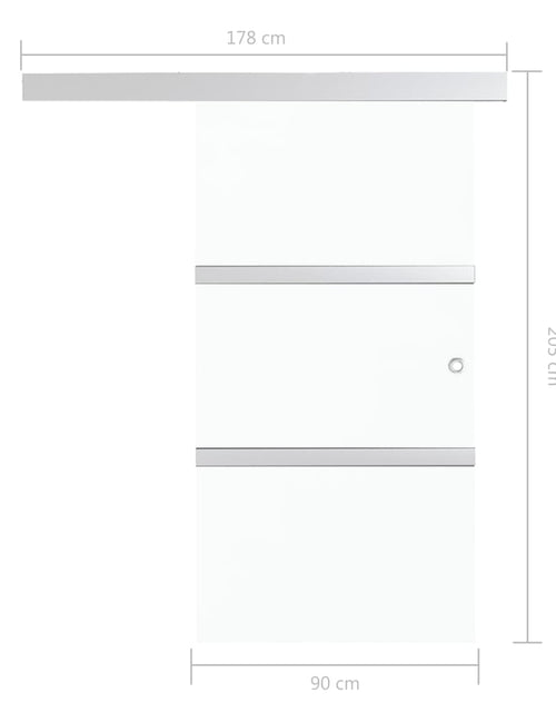 Încărcați imaginea în vizualizatorul Galerie, Ușă glisantă, argintiu, 90 x 205 cm, sticlă ESG și aluminiu - Lando
