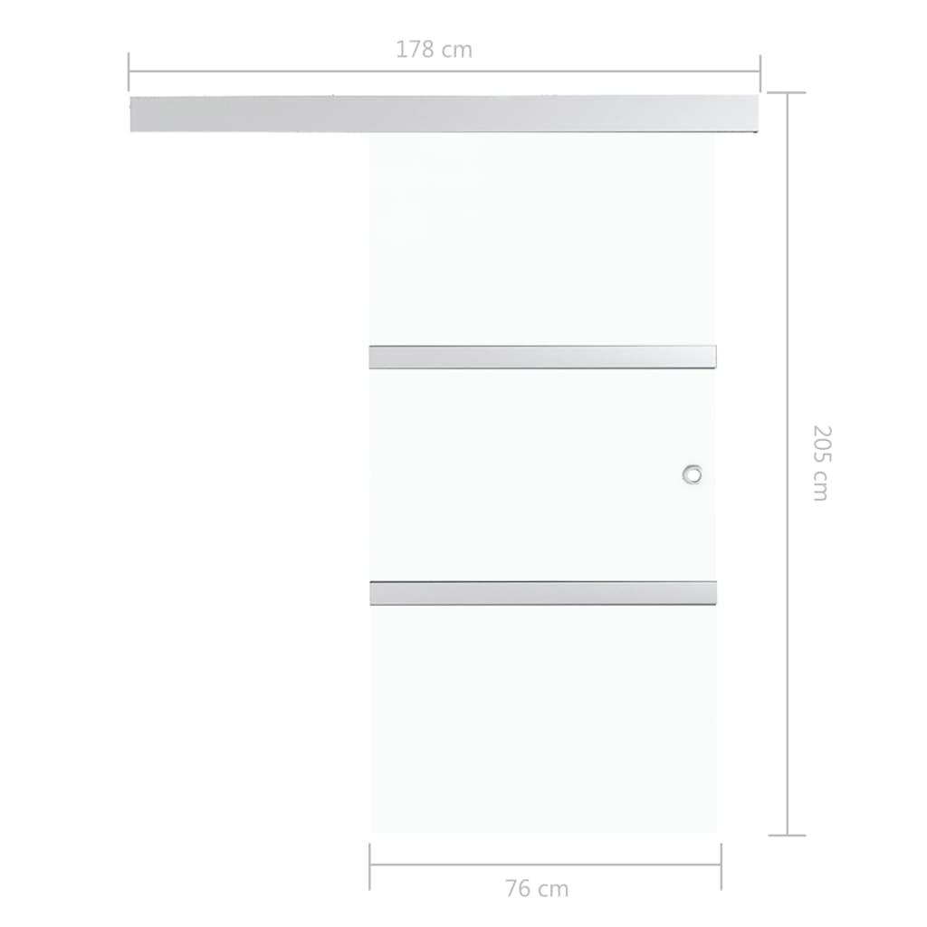 Ușă glisantă cu opritor silențios 76x205 cm sticlă ESG/aluminiu - Lando
