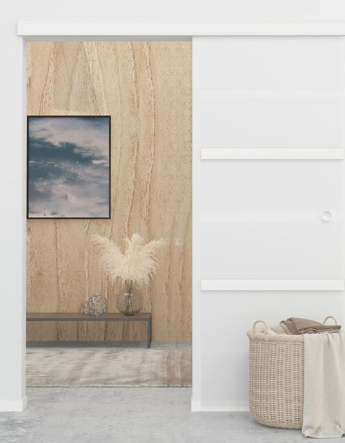 Încărcați imaginea în vizualizatorul Galerie, Ușă glisantă, argintiu, 76 x 205 cm, sticlă ESG și aluminiu - Lando
