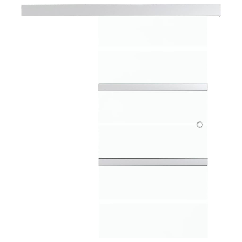 Ușă glisantă, argintiu, 76 x 205 cm, sticlă ESG și aluminiu - Lando