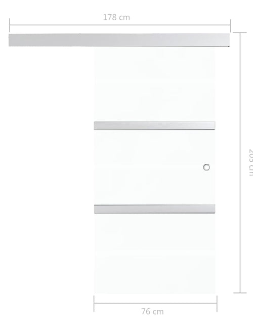 Загрузите изображение в средство просмотра галереи, Ușă glisantă, argintiu, 76 x 205 cm, sticlă ESG și aluminiu - Lando
