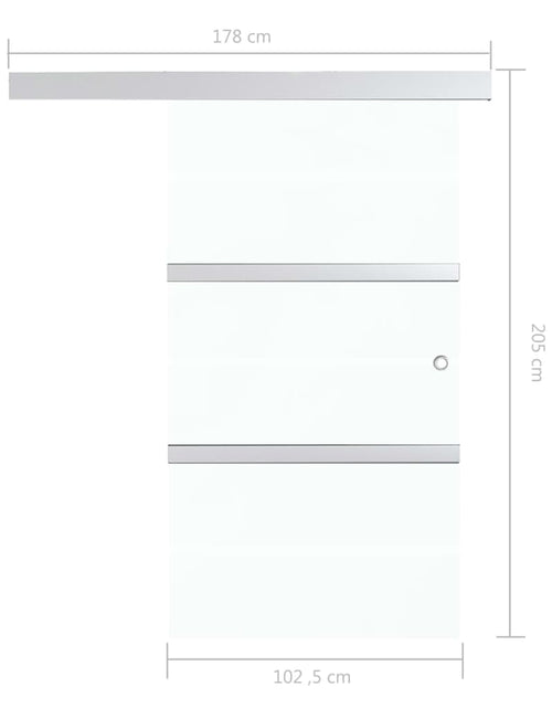 Încărcați imaginea în vizualizatorul Galerie, Ușă glisantă, argintiu,102,5 x 205 cm, sticlă ESG și aluminiu - Lando
