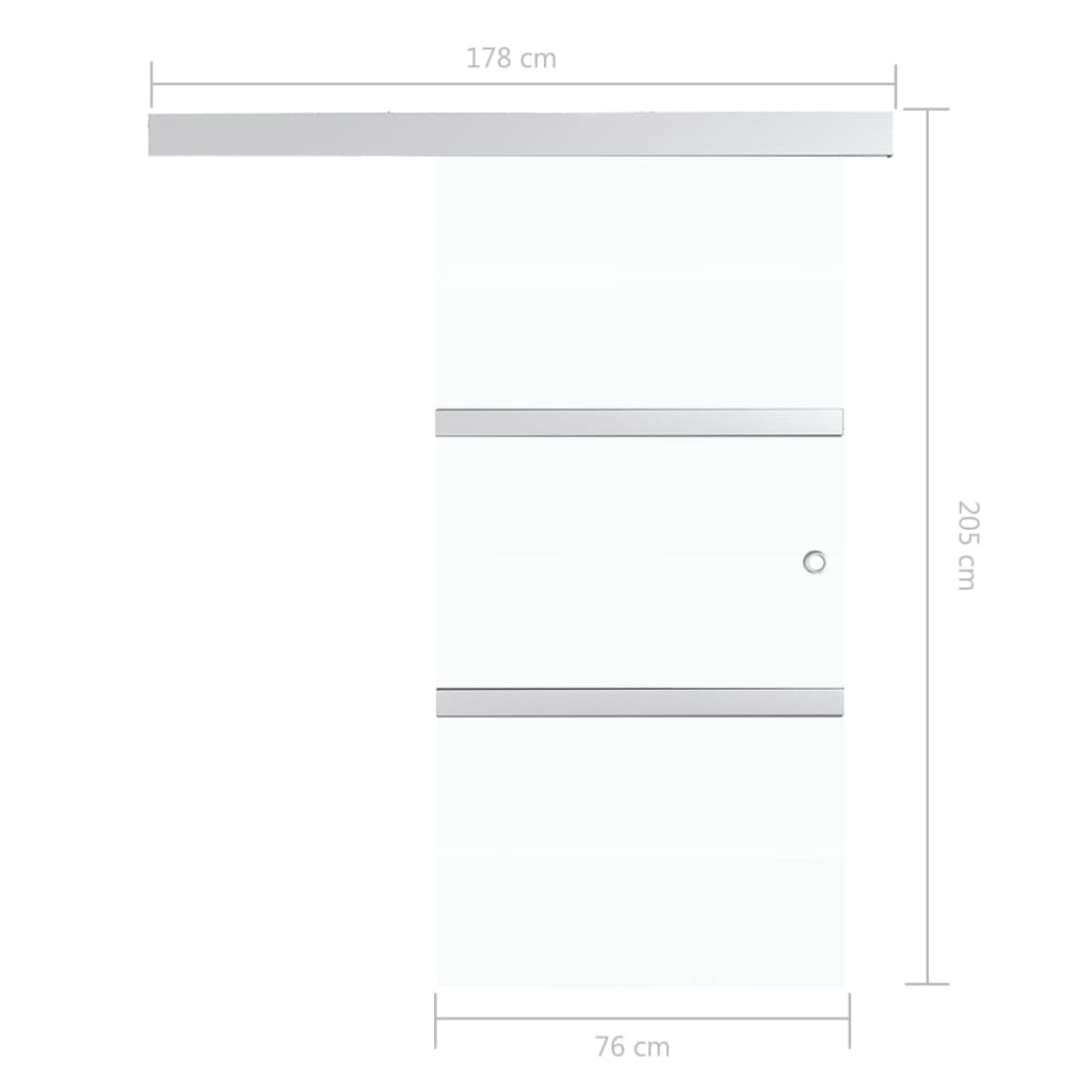 Ușă glisantă cu opritoare soft, 76x205 cm, sticlă ESG/aluminiu - Lando
