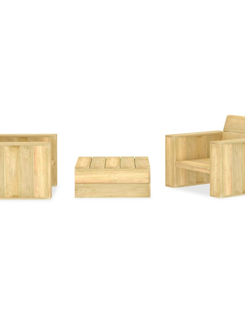 Загрузите изображение в средство просмотра галереи, Set mobilier de grădină, 3 piese, lemn de pin tratat - Lando
