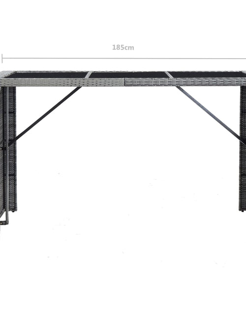 Încărcați imaginea în vizualizatorul Galerie, Set mobilier bar de grădină cu perne, 7 piese, gri, poliratan Lando - Lando
