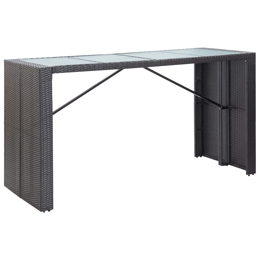 Set mobilier de bar de exterior, negru, poliratan Lando - Lando