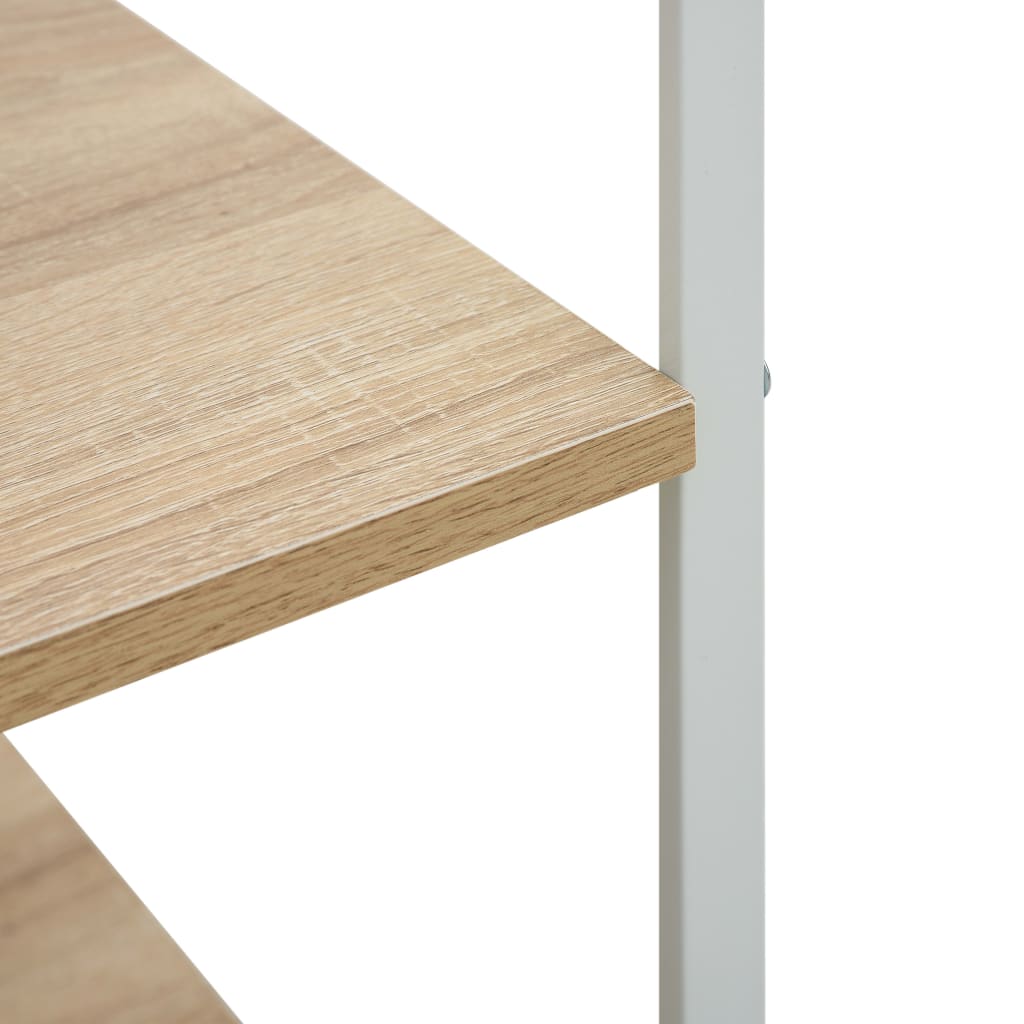 Dulap microunde, alb/stejar, 60x39,6x79,5 cm, lemn prelucrat - Lando