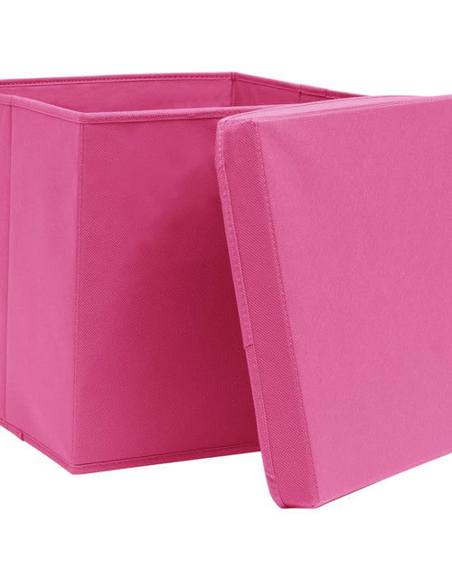 Încărcați imaginea în vizualizatorul Galerie, Cutii depozitare cu capace 4 buc. roz, 32x32x32 cm, textil - Lando
