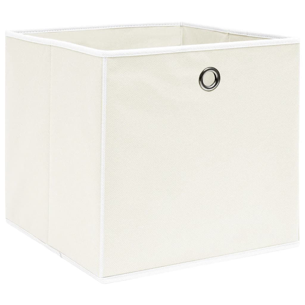 Cutii de depozitare, 4 buc., alb, 32x32x32 cm, textil Lando - Lando