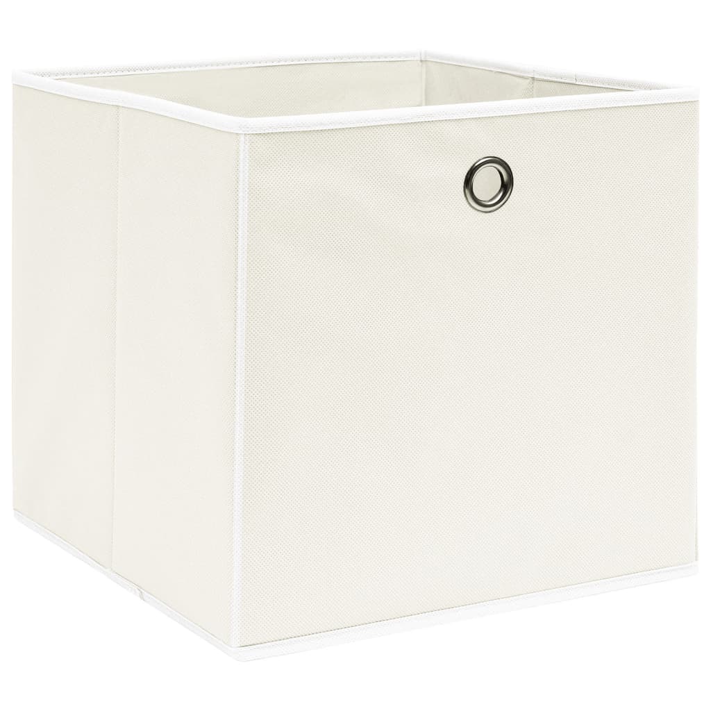 Cutii depozitare, 10 buc., alb, 32x32x32 cm, textil Lando - Lando