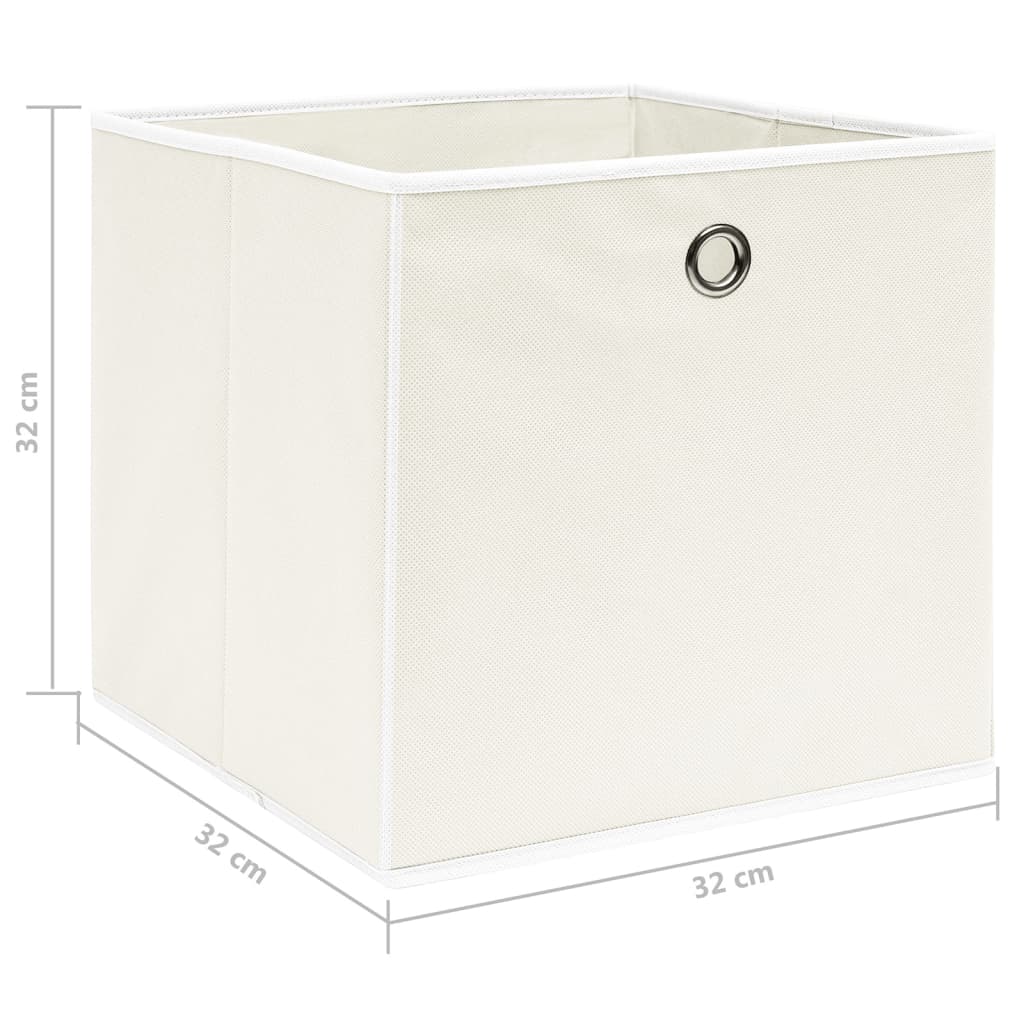 Cutii depozitare, 10 buc., alb, 32x32x32 cm, textil Lando - Lando