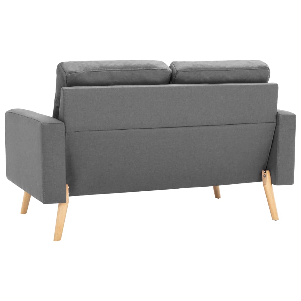 Canapea cu 2 locuri, gri deschis, material textil - Lando