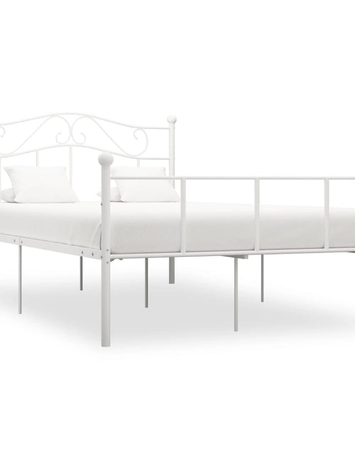 Încărcați imaginea în vizualizatorul Galerie, Cadru de pat, alb, 140 x 200 cm, metal - Lando
