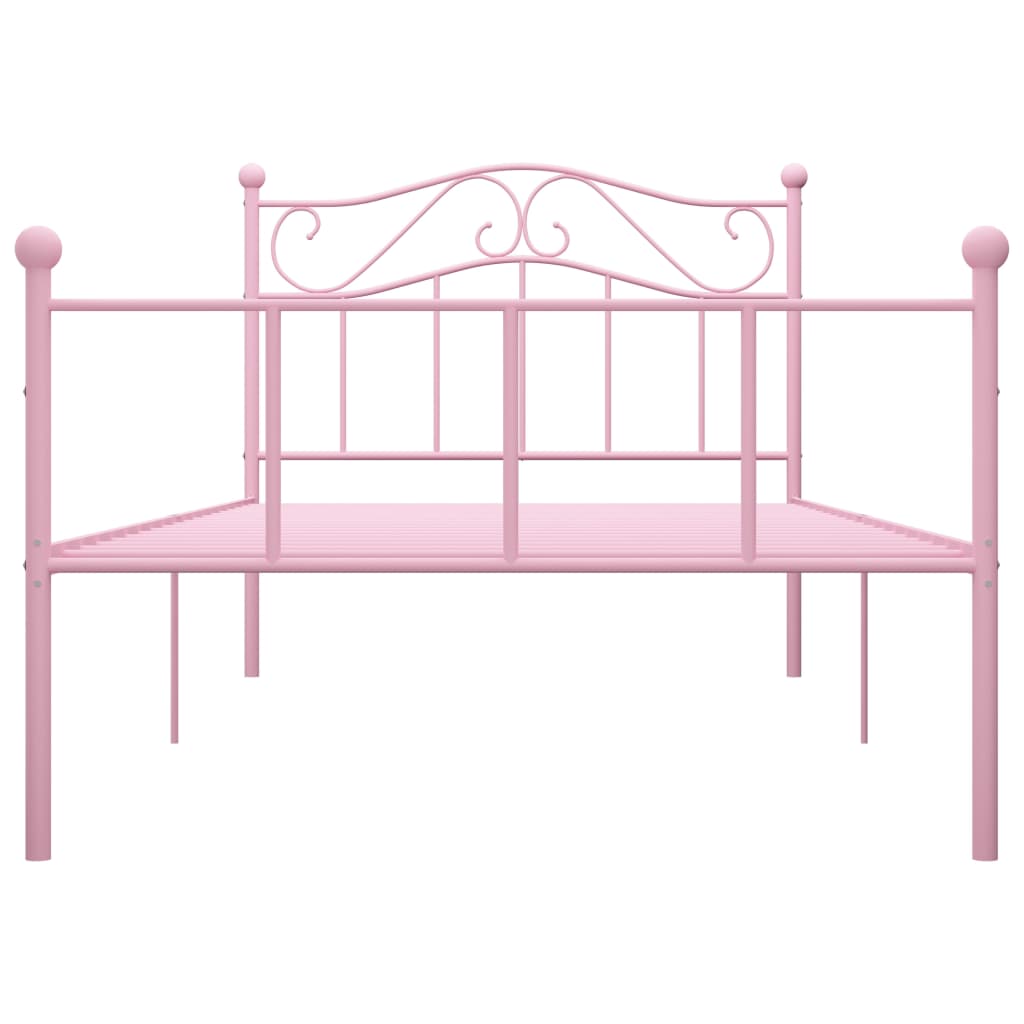 Cadru de pat, roz, 100 x 200 cm, metal - Lando